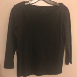 Eileen Fisher Black Boat Neck Top